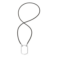 Load image into Gallery viewer, Essentials Black Leather with Silver Plated Dog Tag Loop