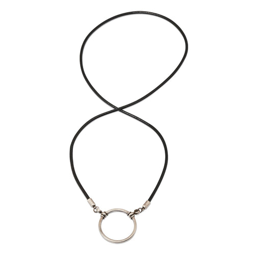 Essentials Black Leather with Antique Silver Loop